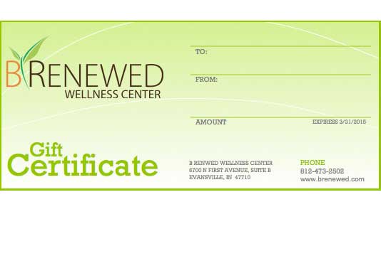 Brenewed Wellness Center Gift Certificate