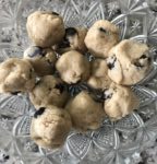 Cookie dough energy balls in dish