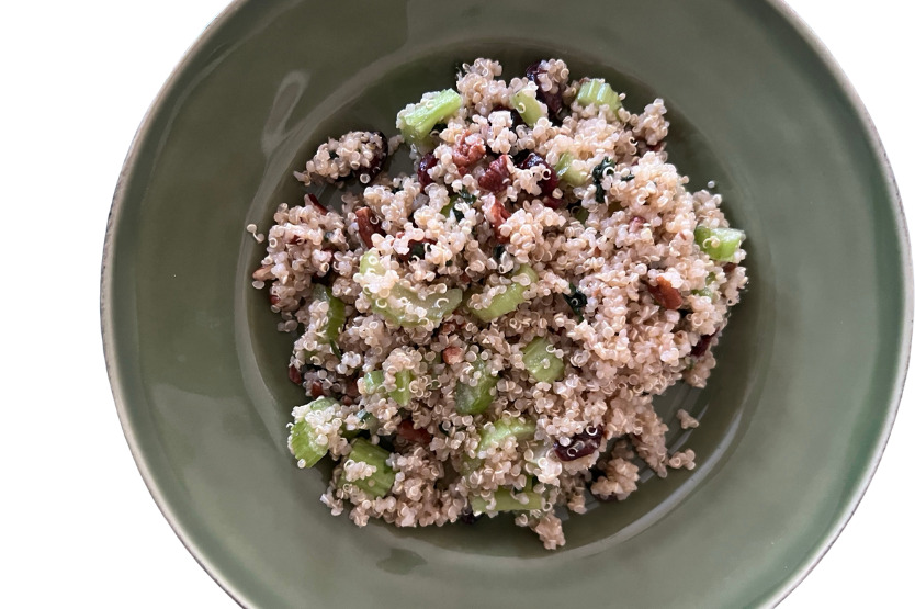 A Bowl of Quinoa Celery Cranberry Salad