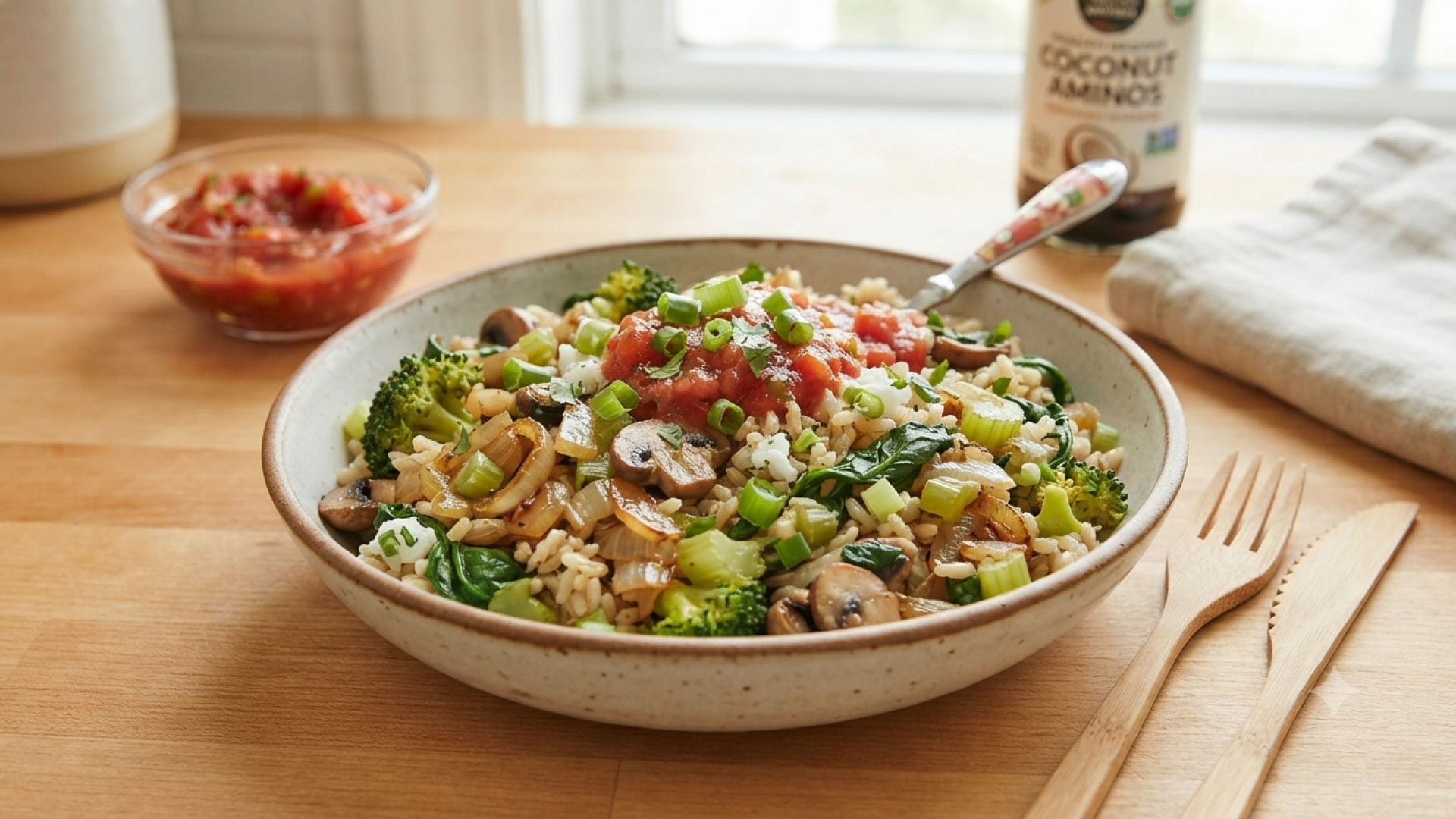 High Protein Rice Recipe with Veggies and Egg Whites